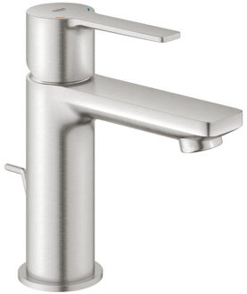 GROHE Lineare Wastafelkraan XS - Extra lage uitloop - Met trekwaste - Supersteel (rvs)