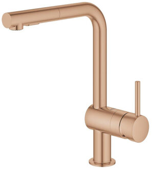 GROHE Minta 1-gats keukenkraan m. L-uitloop m. uittrekbare dual spray warm sunset 30274DA0