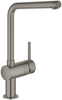 GROHE Minta keukenkraan 1-gats met draaibare L-uitloop, brushed hard graphite