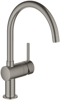 GROHE Minta keukenkraan - hoge draaibare uitloop - Brushed Hard graphite (mat antraciet)