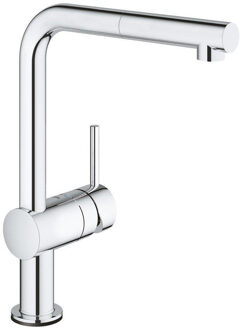 GROHE Minta Touch Keukenkraan - Hoge draaibare L-uitloop - Met uittrekbare handdouche - Met touch-bediening - Chroom