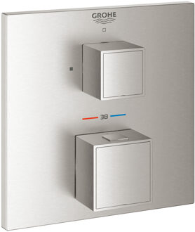 GROHE Opbouwdeel GROHE Grohtherm Cube Zonder Omstel Supersteel RVS
