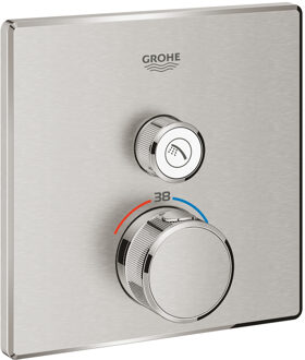 GROHE Opbouwdeel GROHE Grohtherm Smartcontrol Douche T, Vierkant Supersteel RVS