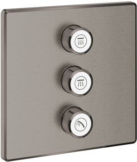 GROHE Opbouwdeel GROHE Smartcontrol Volume (3X), Vierkant Hard Graphite Geborsteld Grafiet