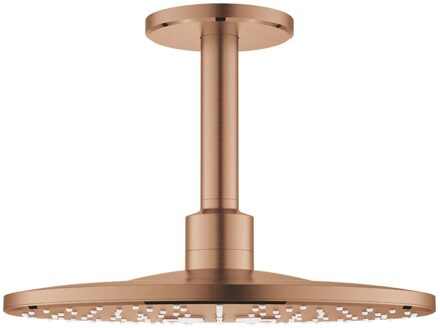 GROHE Rainshower Smartactive hoofddouche 31cm met plafondarm met 2 straalsoorten warm sunset geborsteld