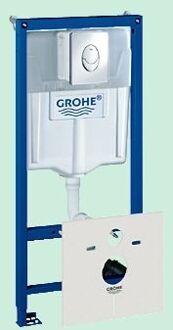 GROHE Rapid SL 4-in-1 set voor hangend toilet, 1,13 m, bedieningsplaat, met geluiddemping