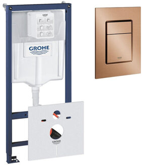 GROHE Rapid SL inbouwreservoir inclusief GROHE Skate cosmopolitan S-size bedieningsplaat Geborsteld Warm Sunset 0729205/sw107647/SW242316 Warm Sunset geborsteld (koper)