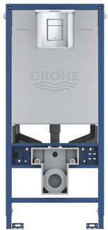 GROHE Rapid SLX 3-in-1 inbouwset - inbouwreservoir 1,13m voor een zwevend toilet - Met Skate Cosmopolitan S bedieningsplaat, universele spoelbak, bedieningsplaat, flowmanager, muurbevestigingen en stopcontact - 39603000