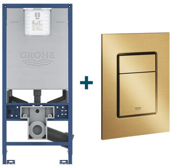 GROHE Rapid SLX inbouwreservoir met frame inclusief GROHE Skate cosmopolitan bedieningsplaat Geborsteld Cool Sunrise sw242307/sw336186 Cool sunrise geborsteld (goud)
