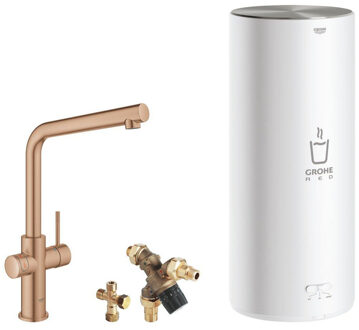 GROHE Red 3-in-1 Kokenwaterkraan L-uitloop Brons