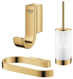 GROHE Selection Toiletaccessoires - closethouder - zonder klep - closetborstelset - handdoekhaak - cool sunrise glans (goud) SW500120/SW500098/SW500028