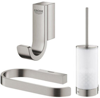 GROHE Selection Toiletaccessoires - closethouder - zonder klep - closetborstelset - handdoekhaak - supersteel geborsteld (rvs) SW444319/SW444235/SW444149