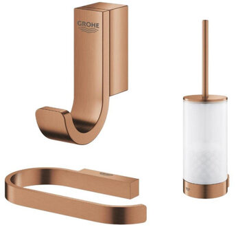 GROHE Selection Toiletaccessoires - closethouder - zonder klep - closetborstelset - handdoekhaak - warm sunset brushed (koper) SW444377/SW444236/SW444531 Warm Sunset geborsteld (koper)