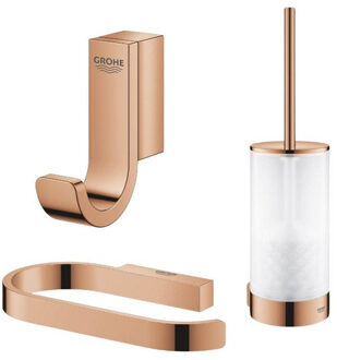 GROHE Selection Toiletaccessoires - closethouder - zonder klep - closetborstelset - handdoekhaak - warm sunset glans (koper) SW500123/SW500097/SW500110