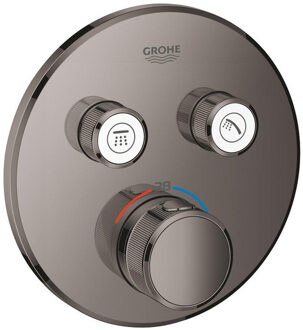 GROHE SmartControl afbouwdeel v. inbouwkraan thermostatisch met omstel v. 2 functies rond hard graphite 29119A00