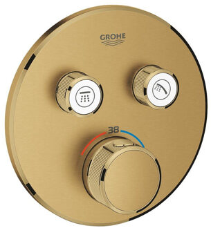 GROHE SmartControl Inbouwthermostaat - 3 knoppen - rond - brushed cool sunrise 29119GN0 Cool sunrise geborsteld (goud)