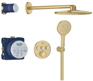GROHE Smartcontrol Thermostatisch Inbouw Douchekraan Shower-Set Rond Cool Sunrise Geborsteld Goud