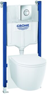 GROHE Solido Compact Start Round 5 - In 1 Inbouwtoilet Set Met Randloze Toiletpot - Wit