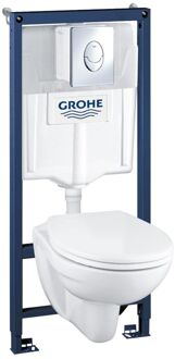 GROHE Solido Inbouwtoilet Set Met Randloze Toiletpot Geo - Wit