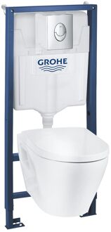 GROHE Solido Inbouwtoilet Set Met Randloze Toiletpot Serel - 4 -in-1 Pack - Wit