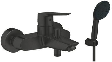 GROHE Start Badmengkraan - omstel - HOH 15cm - met handdoucheset - matte black (zwart) SW924868  / SW1126724 Zwart mat