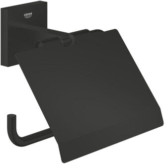 GROHE Start Cube QuickFix Toiletrolhouder - met klep - matte black 411022430 Zwart mat