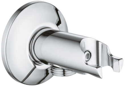 GROHE stopkraan zelfsluitend met douchehouder chroom 26333000 Chroom glans