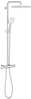 GROHE Tempesta 250 Cube Regendoucheset - hoofddouche 25cm - vierkante handdouche - 2 straalsoorten - met thermostaatkraan - chroom 26689001