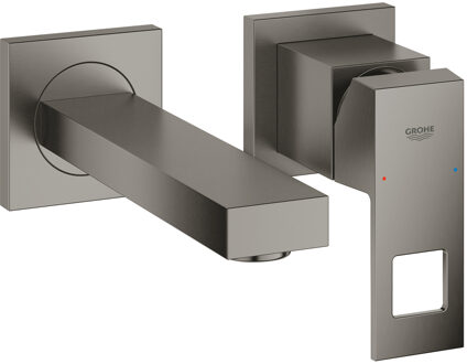 GROHE Wastafelmengkraan GROHE Eurocube 2-Gats Wand 172 Mm Hard Graphite Geborsteld Grafiet