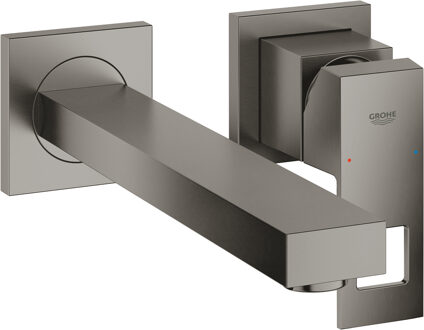 GROHE Wastafelmengkraan GROHE Eurocube 2-Gats Wand 230 Mm Hard Graphite Geborsteld Grafiet