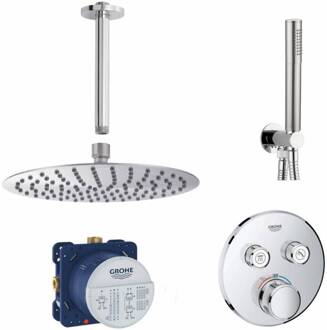 GROHE /Wiesbaden SmartControl Inbouw Doucheset Rond Met Hoofddouche 20 cm en Handdouche Plafond Uitloop Compleet