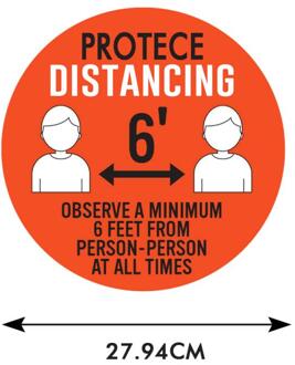 Grond Sticker Veiligheid Vloer Teken Marker Anti-Slip Sticker Openbare Gebied Afstand Marker Floor Decal Voor Afstand Terwijl In lijn 04