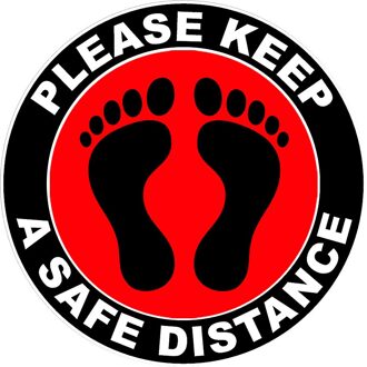 Grond Teken Geïsoleerde Label Openbare Behang Houd Wachten Hier Staan Hier Houden 6ft In Tussen Afstand Marker Floor pape Rood