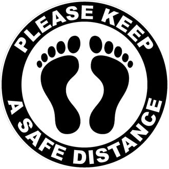 Grond Teken Geïsoleerde Label Openbare Behang Houd Wachten Hier Staan Hier Houden 6ft In Tussen Afstand Marker Floor pape wit