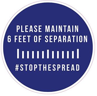 Grond Teken Houd Wachten Hier Staan Hier Houden 6ft In Tussen Afstand Marker Floor Afstand Markers Openbare Sticker Z0505 Blauw