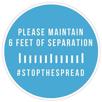 Grond Teken Houd Wachten Hier Staan Hier Houden 6ft In Tussen Afstand Marker Floor Afstand Markers Openbare Sticker Z0505 lucht blauw