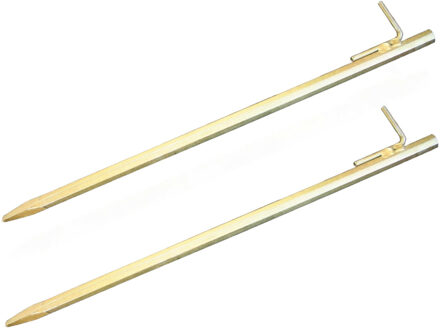 Grondharing - Set van 2x stuks - metaal - tentharing met haak - 50 cm - spijkerharing