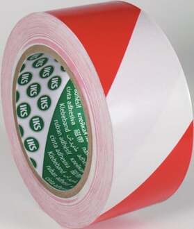 Grondmarkeringstape | PVC | rood/wit | lengte 33 m | breedte 50 mm | wiel | 36 stuks - 5635000002 5635000002