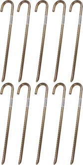 Grondpen/tentharingen - 10x - staal - met open oog - 38 cm - voor harde ondergronden