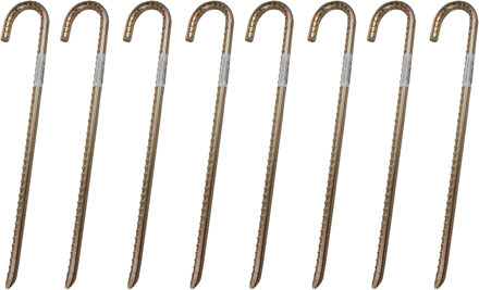 Grondpen/tentharingen - 8x - staal - met open oog - 38 cm - voor harde ondergronden