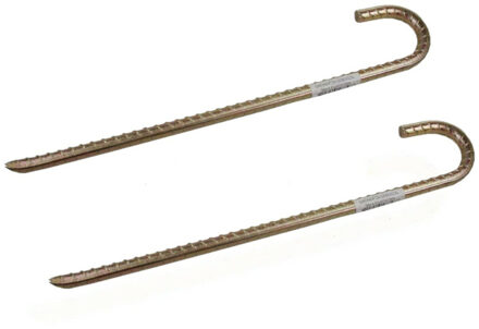 Grondpen/tentharingen - Pakket van 4x stuks - staal - met open oog - 38 cm - voor harde ondergronden