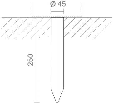 grondpen voor lampen op zonne-energie, lengte 25 cm, roestvrij staal antraciet