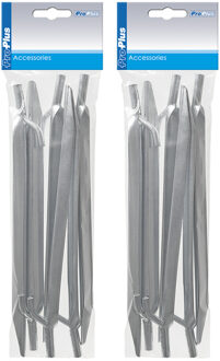 Grondpennen/tentharingen metaal met haak - 12x stuks - 25 cm - camping/kampeer accessoires