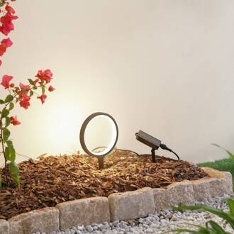 grondspies lamp op zonne-energie Syrene, 18 cm, zwart, aluminium