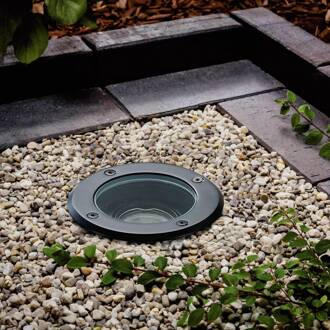 grondspot inbouwlamp Cliff, Ø 13 cm, rond, zwart