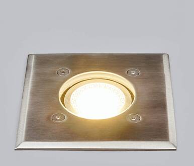 grondspot inbouwlamp Insa, 11 x 11 cm, GU10, IP67 roestvrij staal, helder
