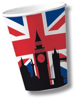 Groot Brittanie Union Jack vlag thema wegwerp bekers/bekertjes - 10x stuks