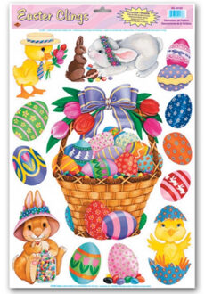 Groot stickervel met 8 Pasen stickers 30 x 43 cm Multi