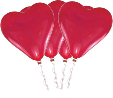 Groot XL hart ballon - 4x - rood - 60 cm - Valentijnsdag/liefde/huwelijk