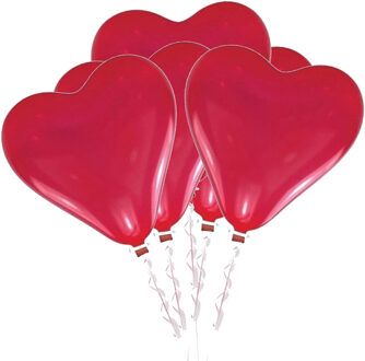 Groot XL hart ballon - 5x - rood - 60 cm - Valentijnsdag/liefde/huwelijk